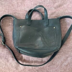 Elegant Black Leather Tote Bag